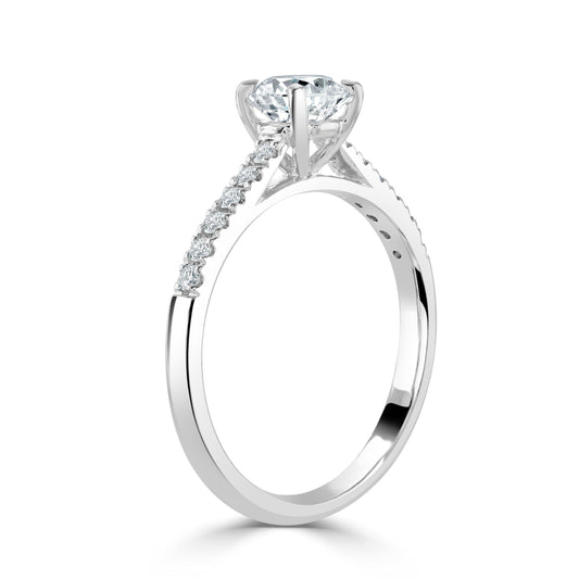 Round Brilliant Cut Platinum Diamond Ring