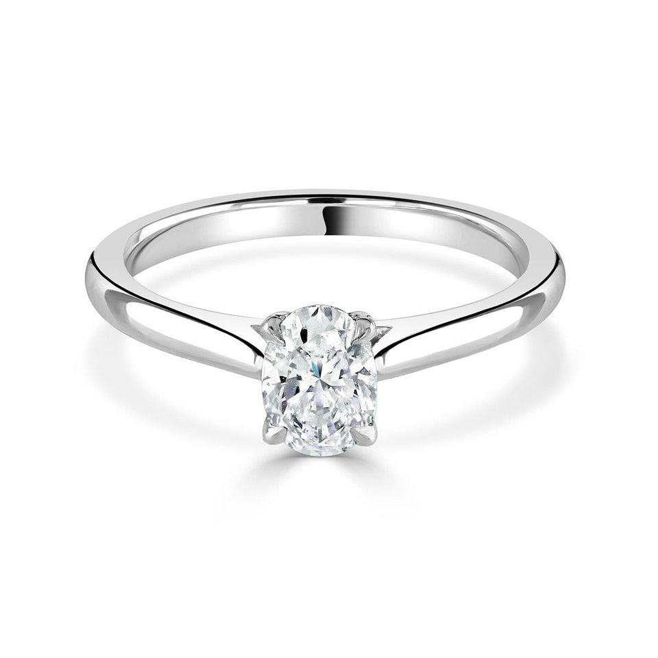 Oval Cut Platinum Diamond Ring
