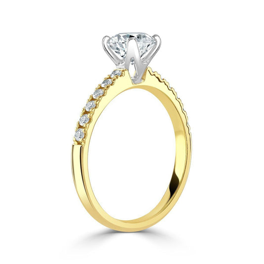 Cushion Cut Yellow Gold Diamond Ring
