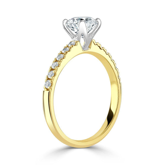 Round Brilliant Cut Yellow Gold Diamond Ring