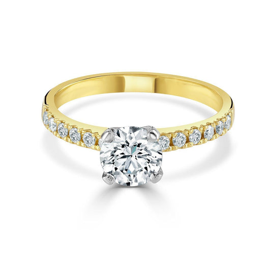 Round Brilliant Cut Yellow Gold Diamond Ring