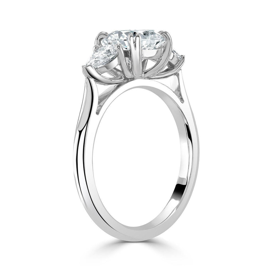 Cushion Cut Platinum Trilogy Ring