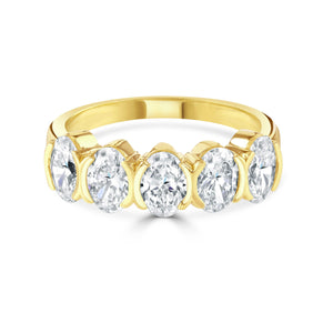 Oval Cut Yellow Gold Diamond Eternity Ring