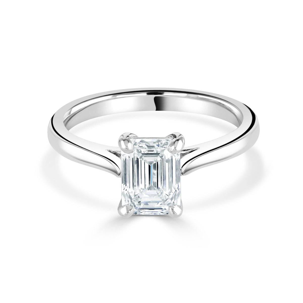 Emerald Cut Platinum Diamond Ring at David M Robinson
