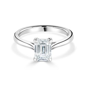 Emerald Cut Platinum Diamond Ring