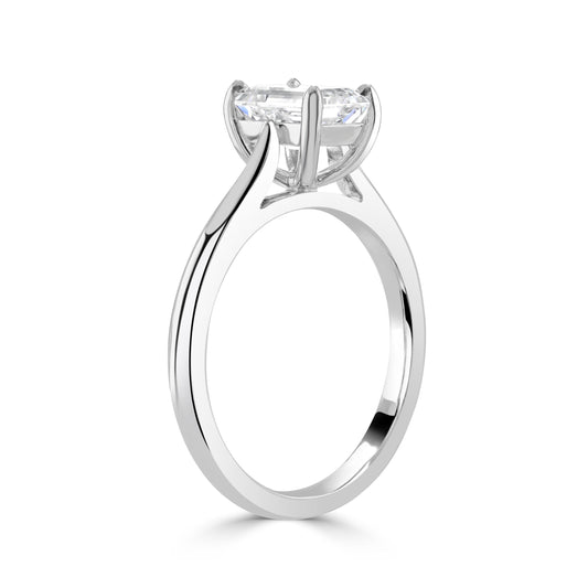 Emerald Cut Platinum Diamond Ring