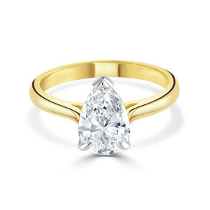 Pear Shaped Yellow Gold Diamond Ring