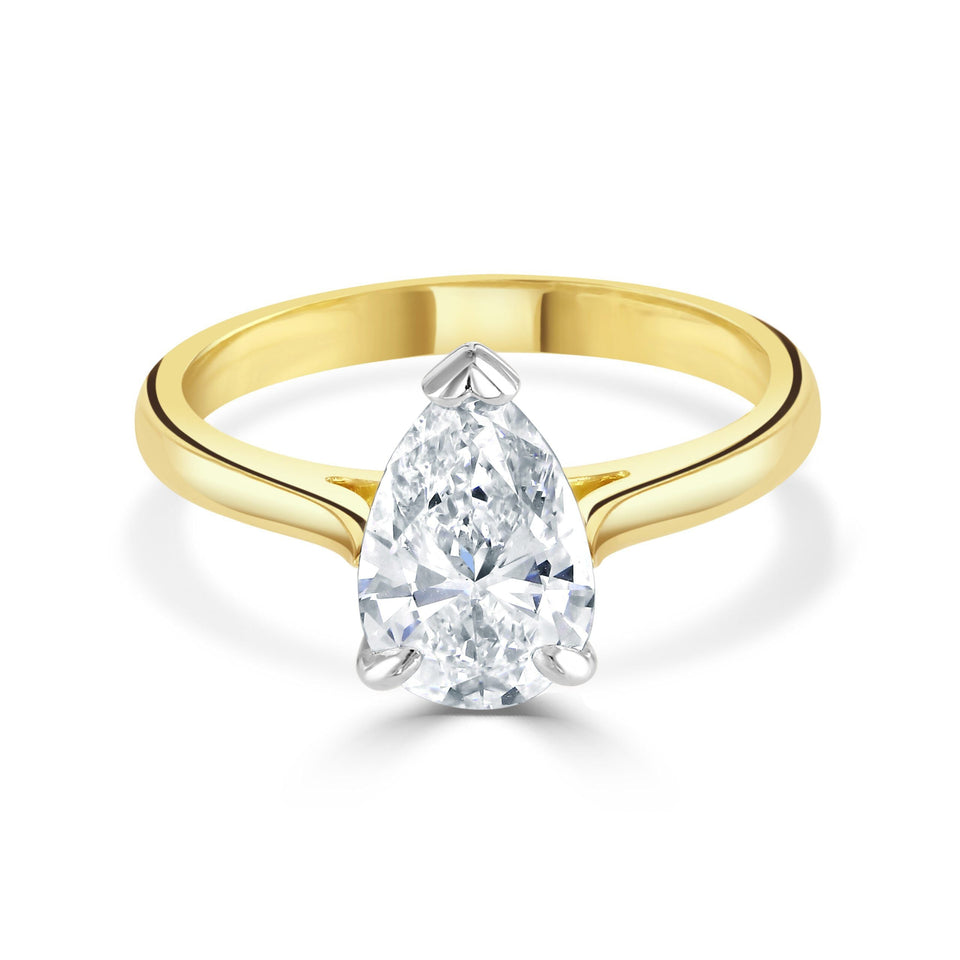 Pear Shaped Yellow Gold Diamond Ring