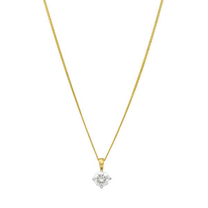 Diamond Classics Yellow Gold Round Brilliant Cut Diamond Pendant