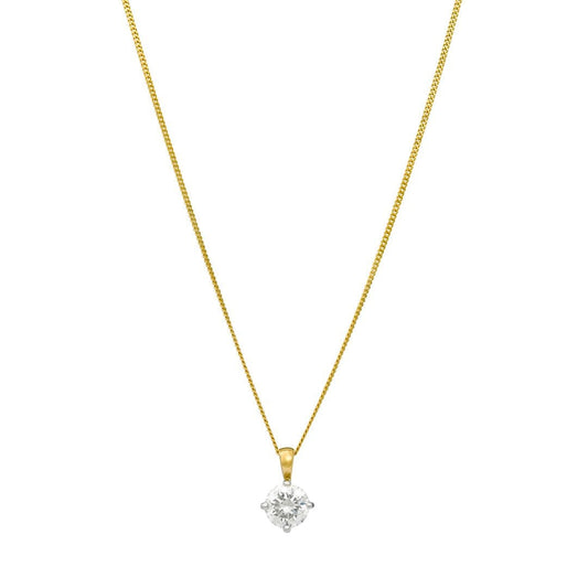 Yellow Gold Diamond Pendant at DMR