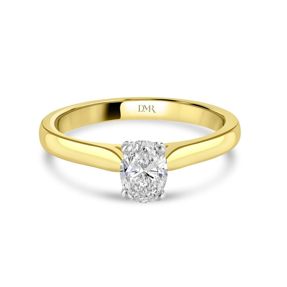 18ct Yellow Gold Oval Cut Diamond Ring at David M Robinson