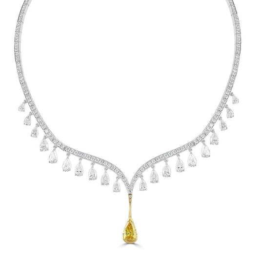 David M Robinson Yellow Pear Shape Diamond Necklace