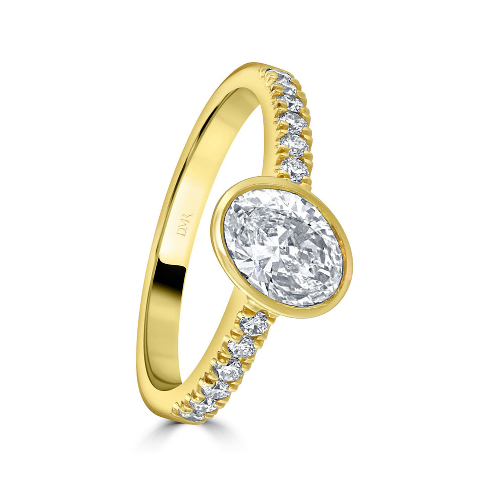 18ct Yellow Gold Oval Cut Solitaire Diamond Ring at David M Robinson