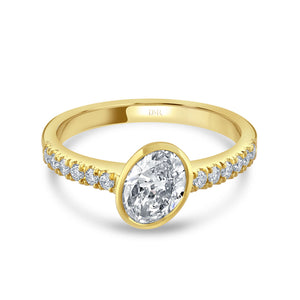 Yellow Gold Oval Cut Solitaire Diamond Ring