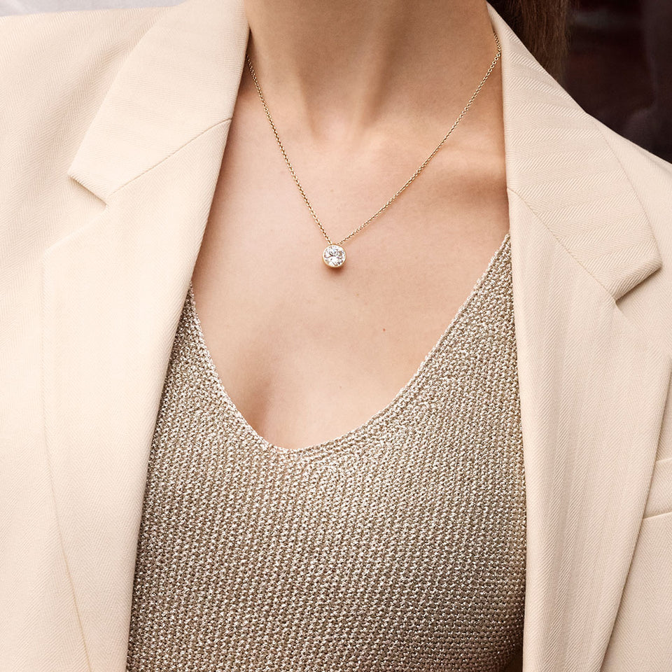 18ct Yellow Gold Diamond Pendant at DMR