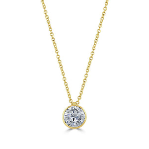 18ct Yellow Gold Round Brilliant Cut Diamond Pendant