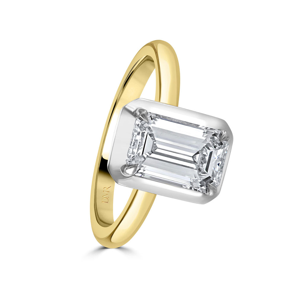 Yellow Gold Emerald Cut Diamond Ring
