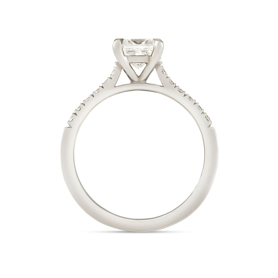 Signature Platinum Princess Cut Diamond Engagement Ring at David M Robinson