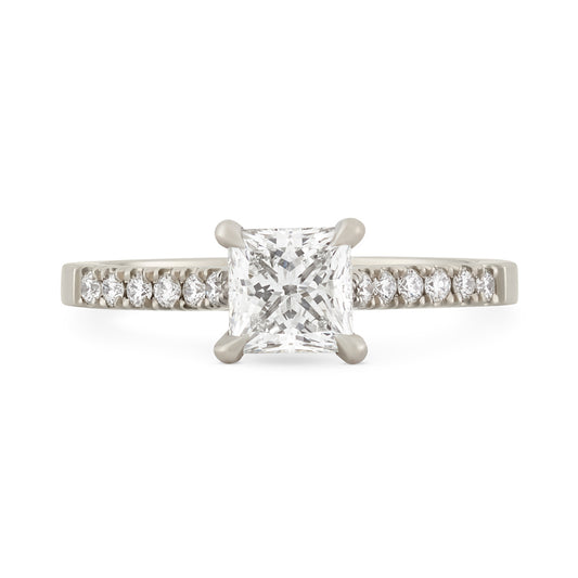 Signature Platinum Princess Cut Diamond Engagement Ring at David M Robinson