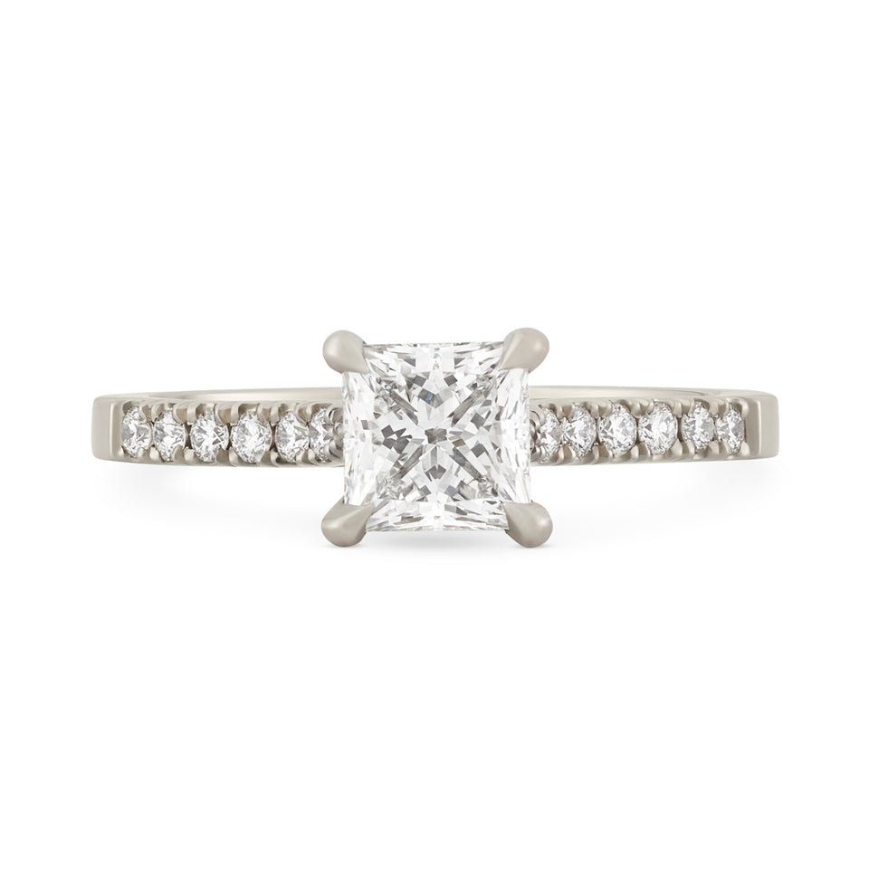 Signature Platinum Princess Cut Diamond Engagement Ring at David M Robinson