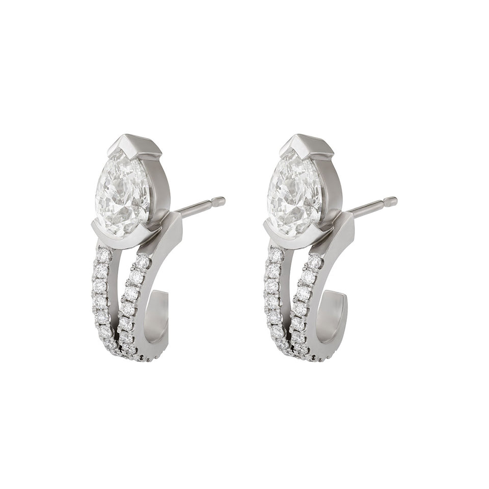 Pearfection 18ct White Gold Pear Shape Diamond Earrings at David M Robinson