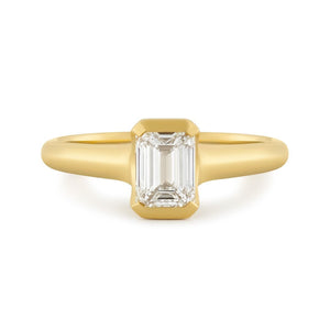 Alina 18ct Yellow Gold Emerald Cut Diamond Solitaire Ring