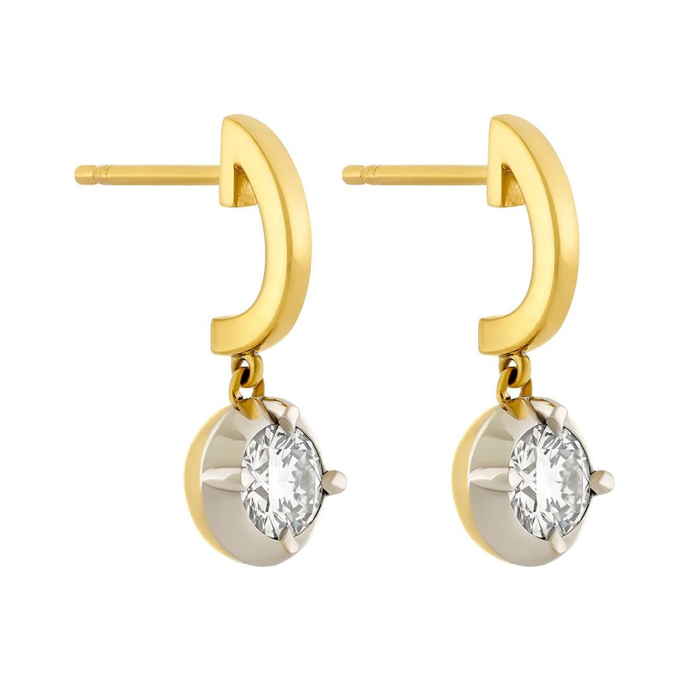 Nova Yellow Gold Diamond Earrings at DMR