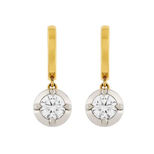 Nova Yellow Gold Diamond Earrings at DMR
