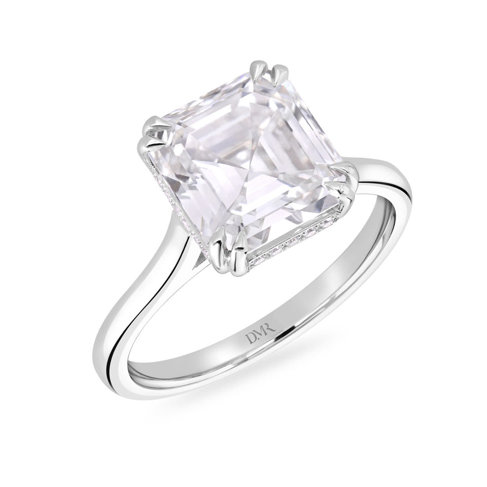 Platinum Emerald Cut Diamond Solitaire Engagement Ring
