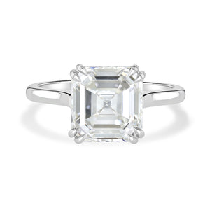 Platinum Emerald Cut Diamond Solitaire Engagement Ring