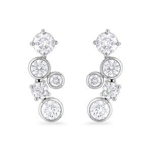 18ct White Gold Round Brilliant Cut Diamond Drop Earrings