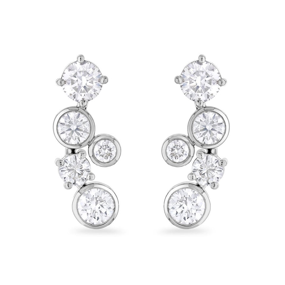 White Gold Diamond Drop Earrings at DMR