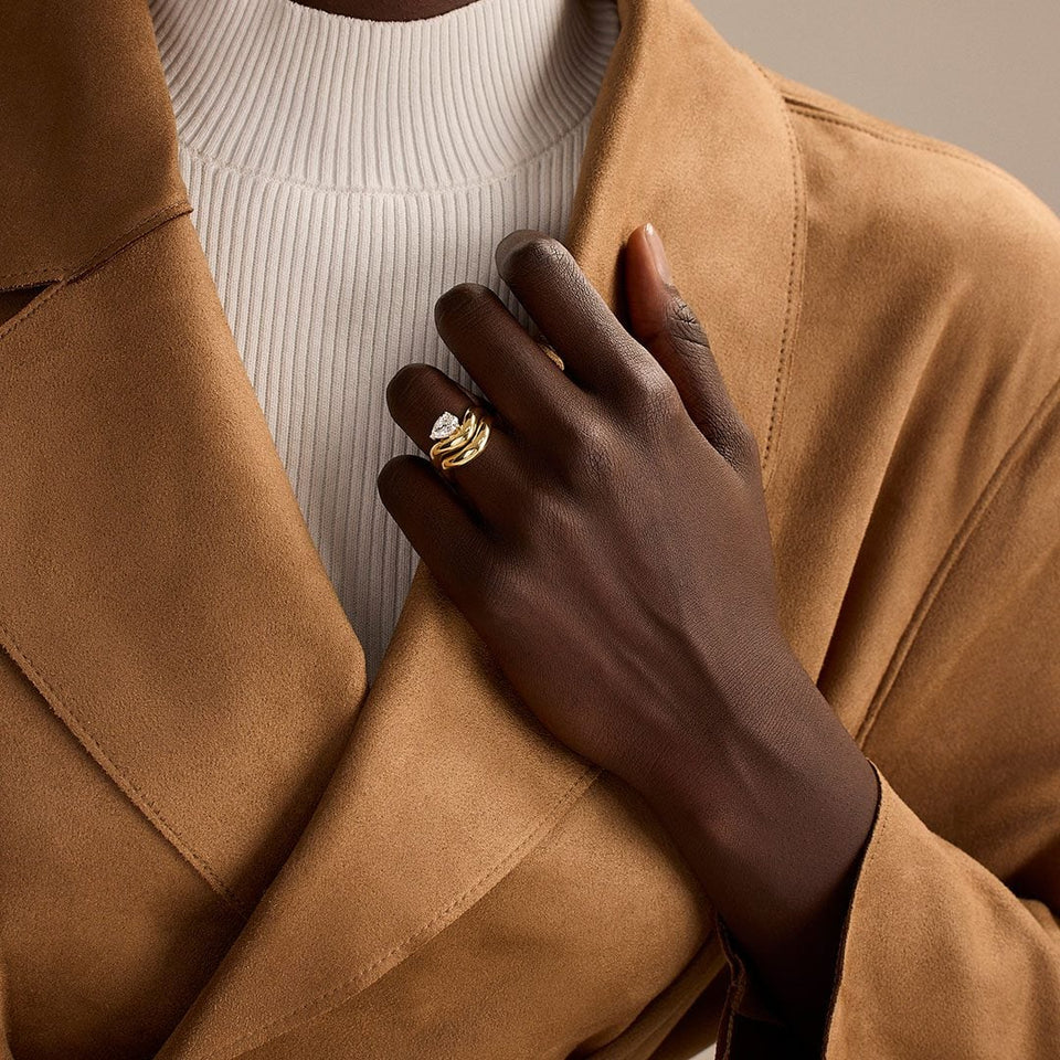 Making Waves Yellow Gold Diamond Ring at David M Robinson