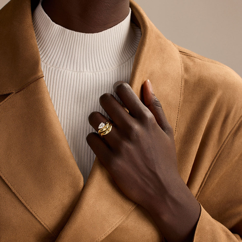 Making Waves 18ct Yellow Gold Stacking Ring at David M Robinson