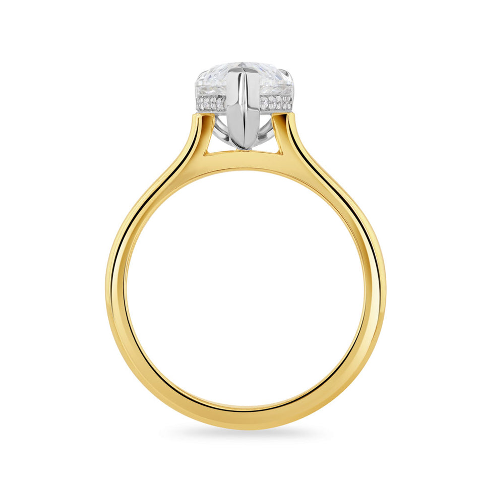 18ct Yellow Gold Pear Shape Diamond Engagement Ring at DMR