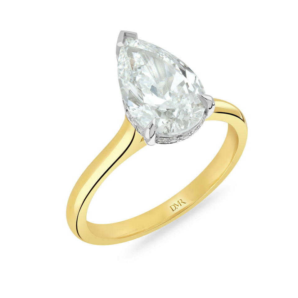 18ct Yellow Gold Pear Shape Diamond Engagement Ring at DMR