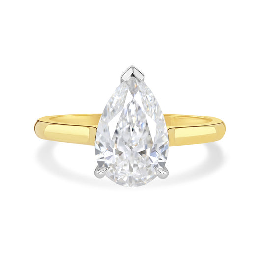 18ct Yellow Gold Pear Shape Diamond Engagement Ring at DMR