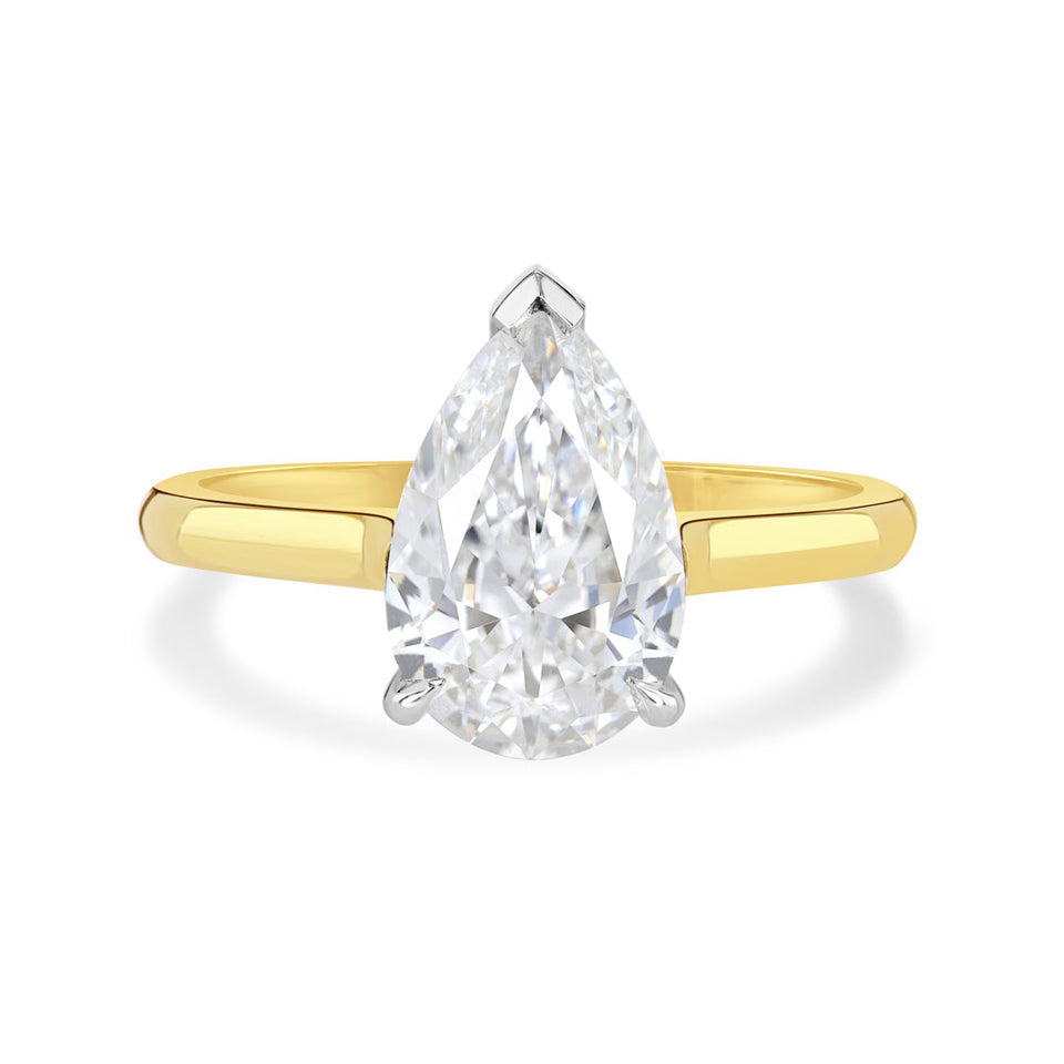 18ct Yellow Gold Pear Shape Diamond Engagement Ring at DMR