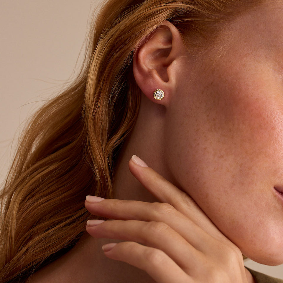 Day Diamonds 18ct Yellow Gold Round Brilliant Cut Diamond Stud Earrings at David M Robinson