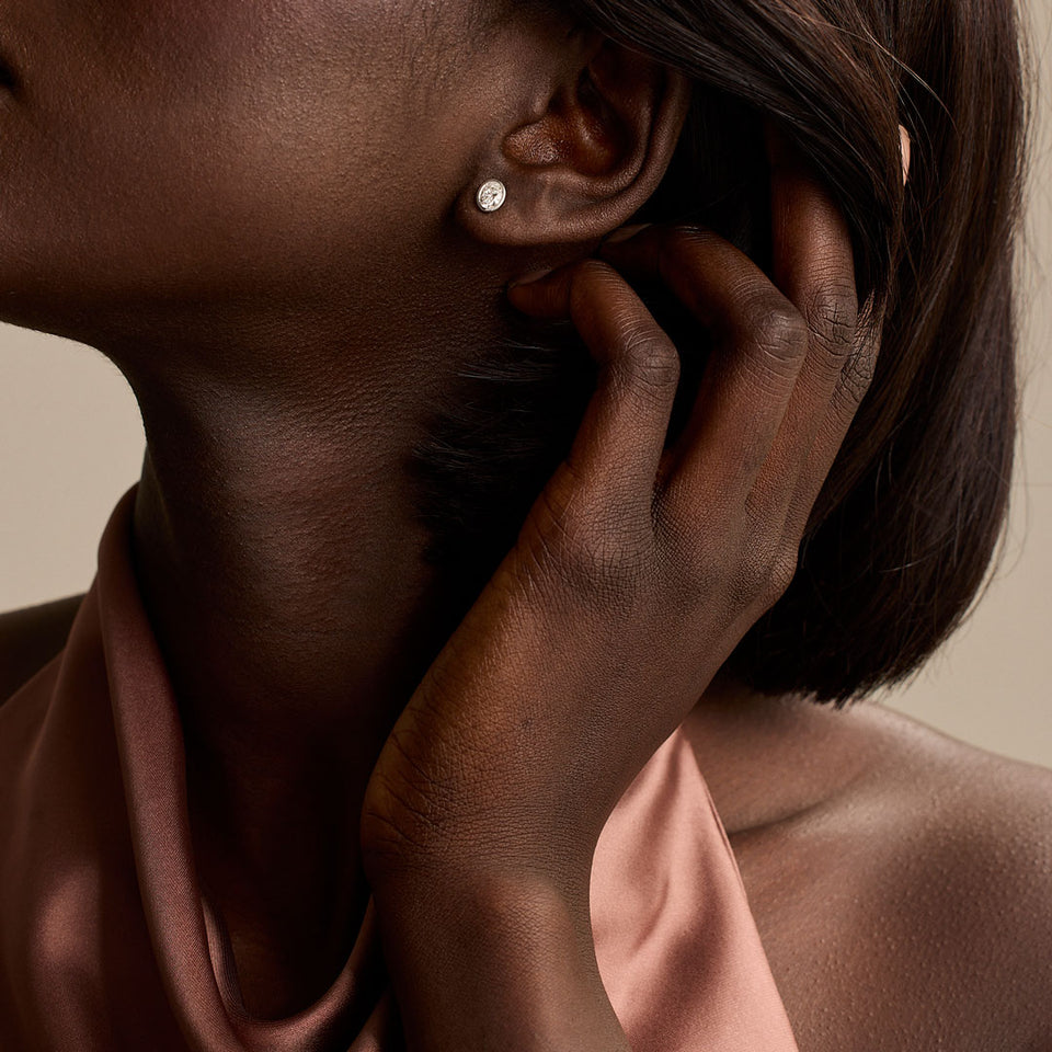 Day Diamonds Platinum Oval Cut Diamond Stud Earrings at David M Robinson