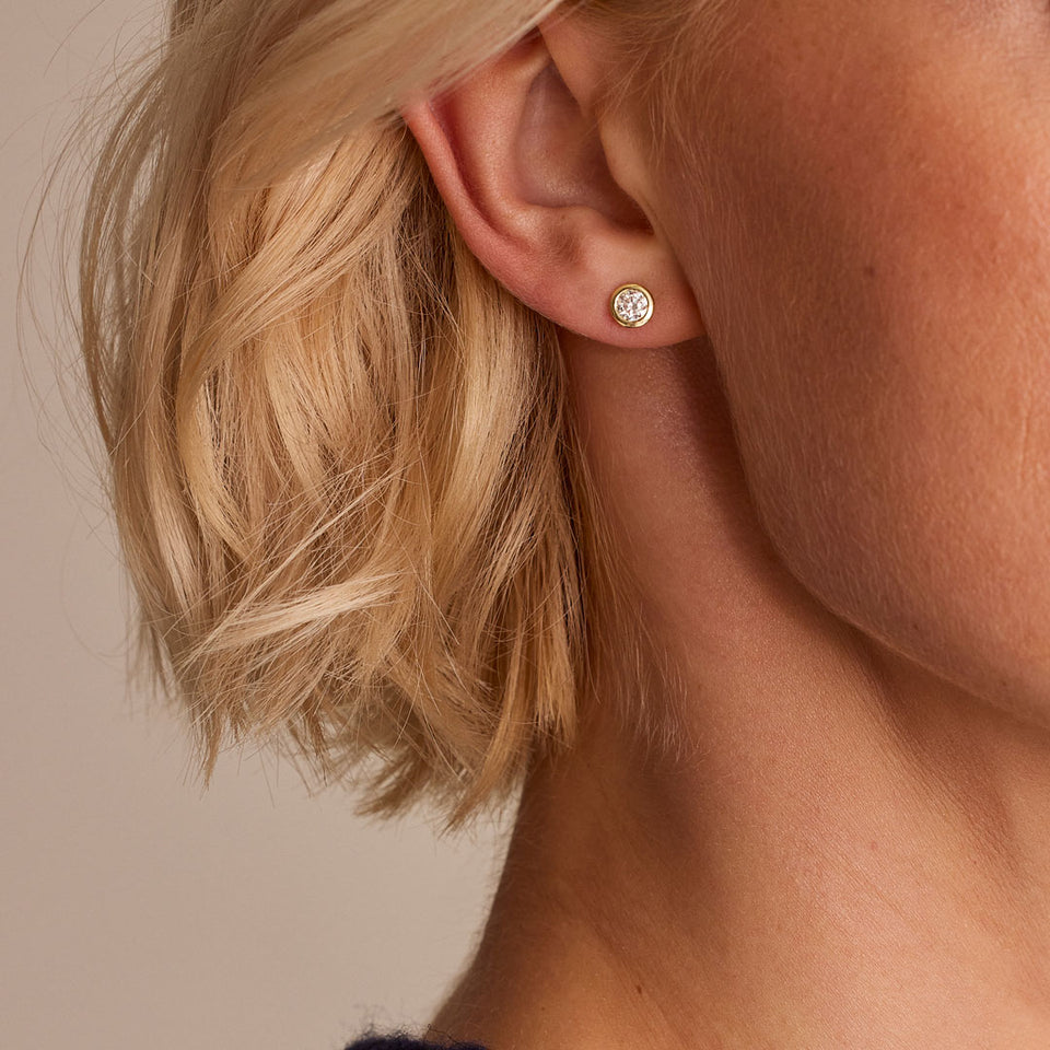 Day Diamonds 18ct Yellow Gold Round Brilliant Cut Diamond Stud Earrings at David M Robinson