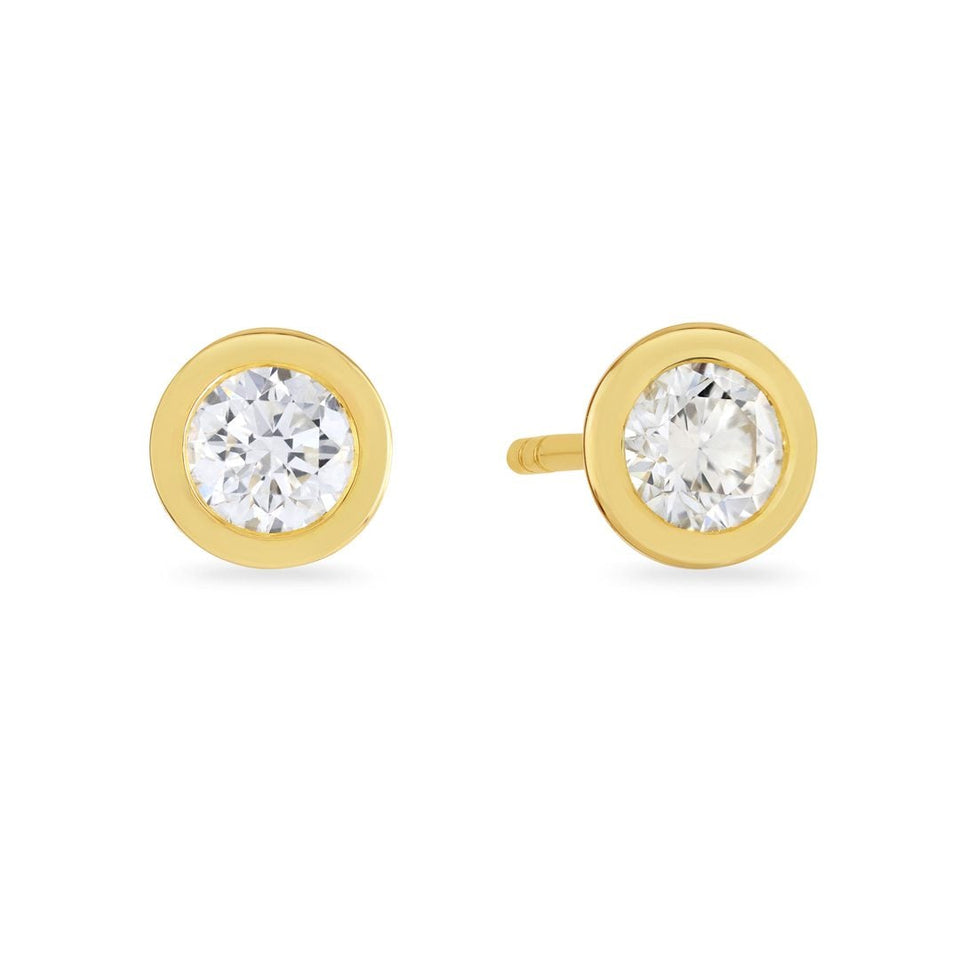 Day Diamonds 18ct Yellow Gold Round Brilliant Cut Diamond Stud Earrings at David M Robinson