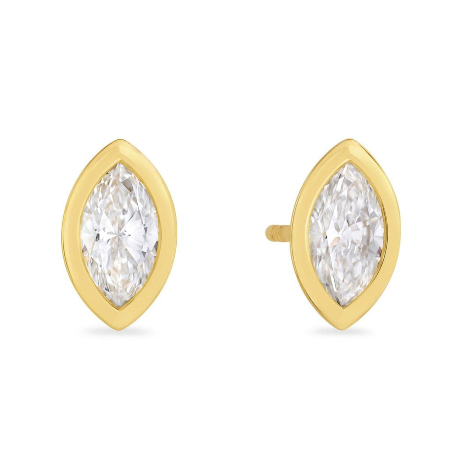 Day Diamonds 18ct Yellow Gold Marquise Cut Diamond Stud Earrings at David M Robinson