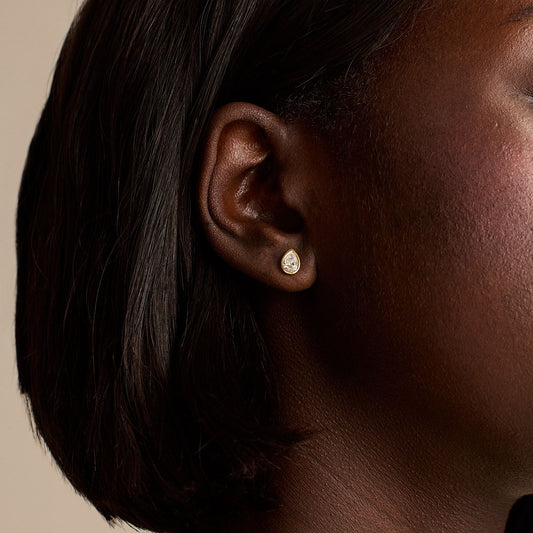 Yellow Gold Diamond Stud Earrings at DMR