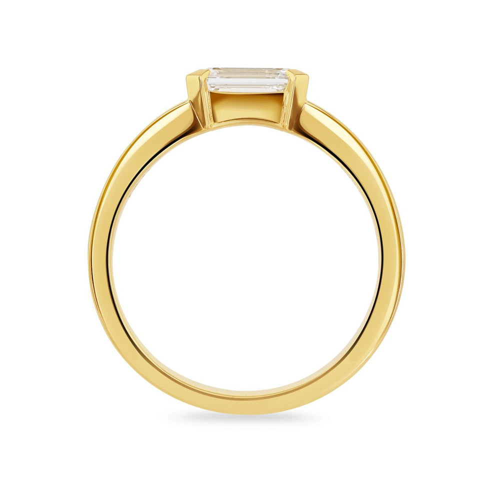 Signature 18ct Yellow Gold Emerald Cut Diamond Ring at David M Robinson