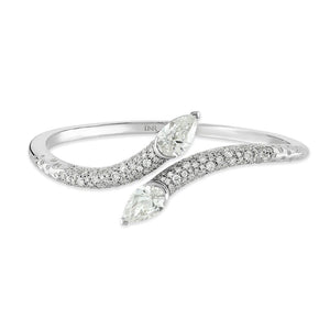 Pearfection White Gold Pear Shape Diamond Bangle