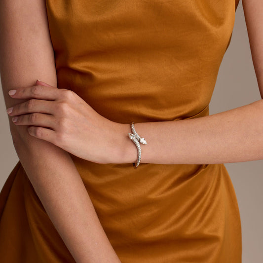 White Gold Diamond Bangle at DMR