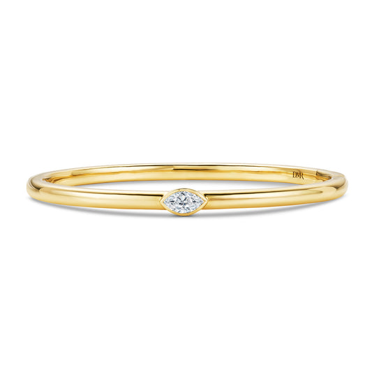 Day Diamonds 18ct Yellow Gold Marquise Cut Diamond Solitaire Bangle at David M Robinson