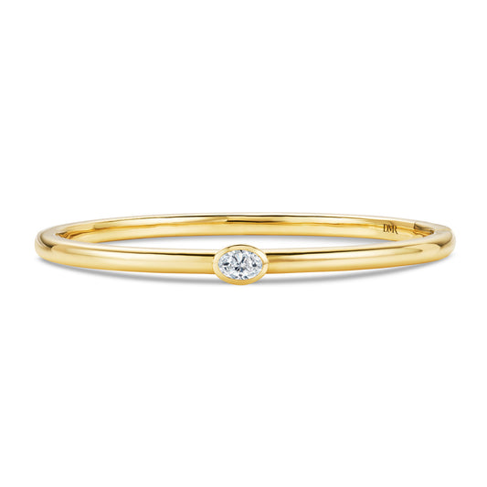Day Diamonds 18ct Yellow Gold Oval Cut Diamond Solitaire Bangle