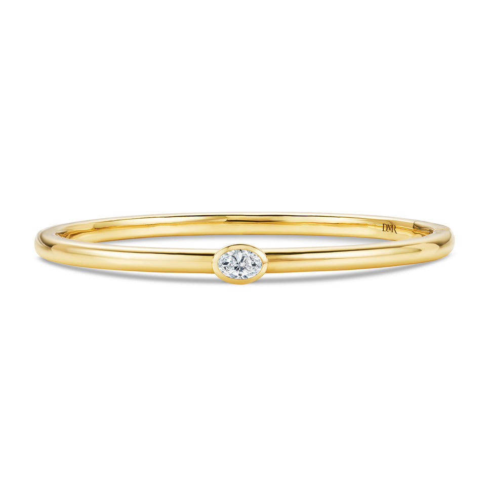 Day Diamonds 18ct Yellow Gold Oval Cut Diamond Solitaire Bangle